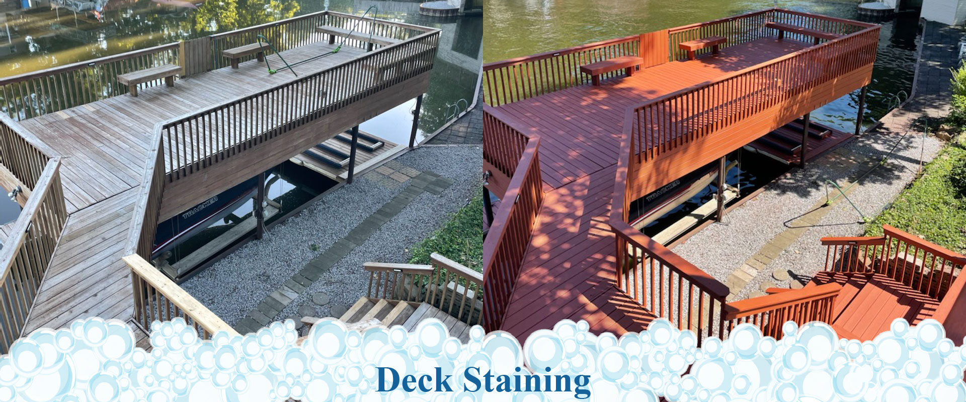 pool deck and patio wood pressure washing deck staining