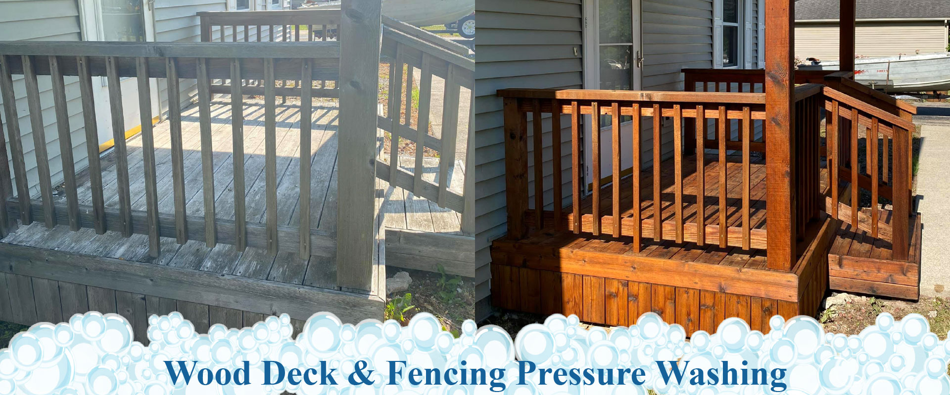 wood deck fencing pressure washing